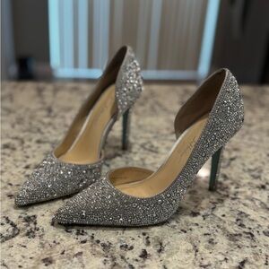 Betsey Johnson Glittering Silver Heels